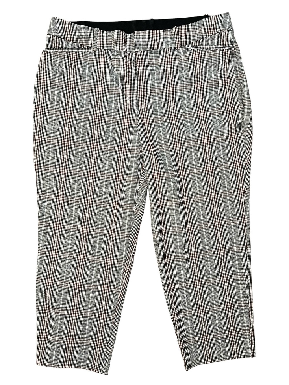 Ava & Viv Black and White Plaid Cropped Pants